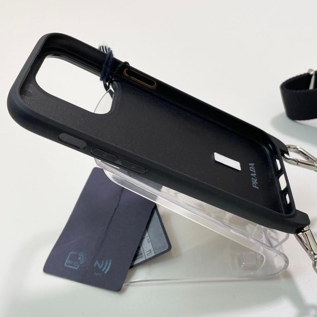 プラダ iPhone 14 Pro スマホケース ストラップ 黒 新品未使用