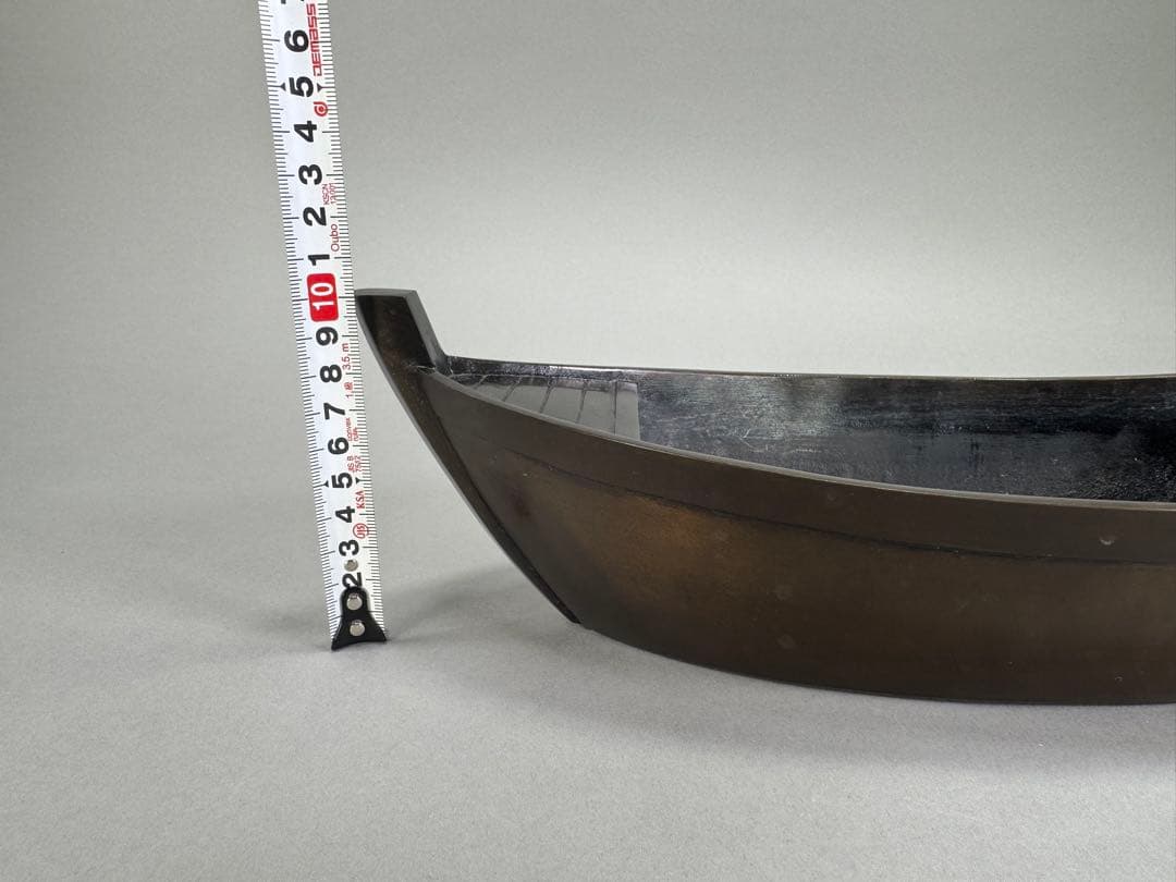 いけばな　剛章造　鋳銅　池坊　古流　舟形花器　花瓶　華道具　共箱