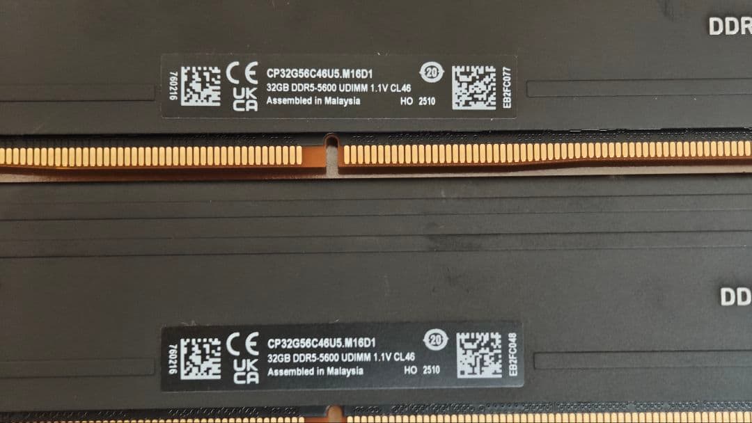 Crucial Pro DDR5 32GB×2（64GB） 5600MHz