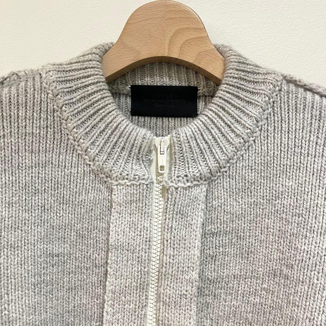 美品 UNUSED アンユーズド2023aw ハーフジップニット