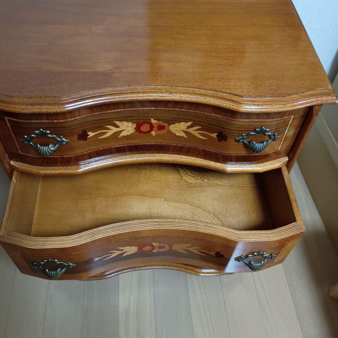 イタリア製 タロッコ モーレンス 4段チェスト 象嵌 アンティーク