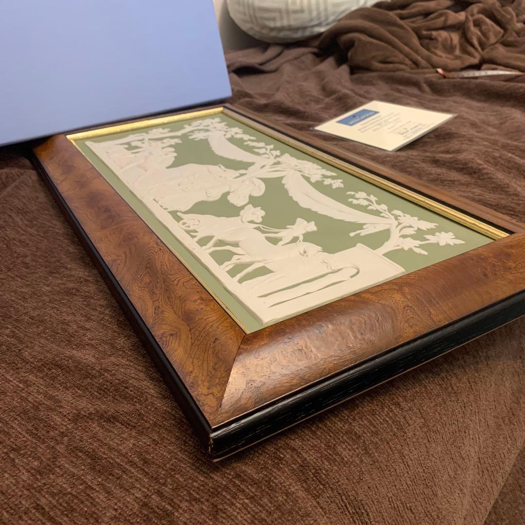 ウェッジウッド プラーク　ジャスパー　陶板　額　ギリシャ神話　セレネ