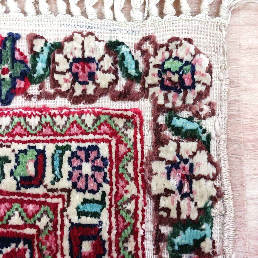 専用 Y3048 中国シルク絨毯 シルク100% 手織り300段 117×74㎝