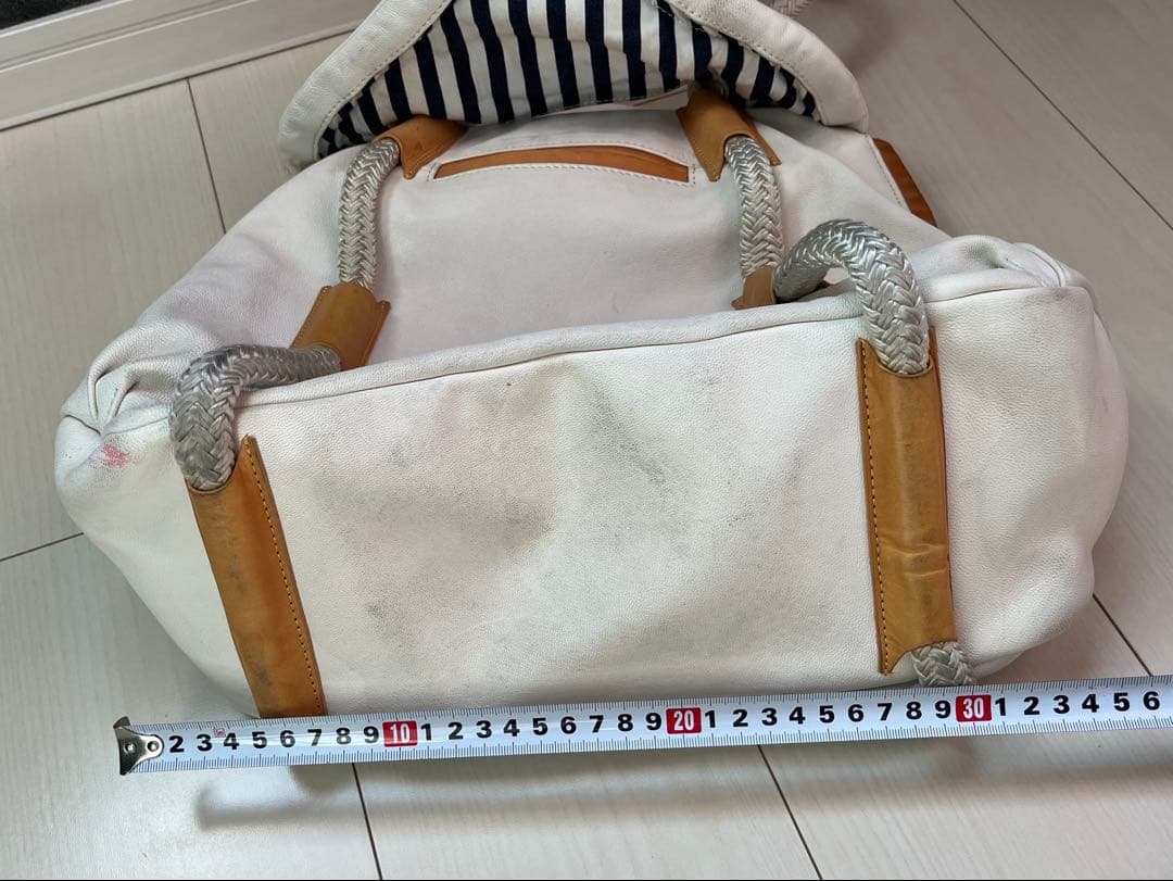 ア*ス様 ムータマリン　バッグ　クリートセーラーバッグ　ゴート革　ホワイト