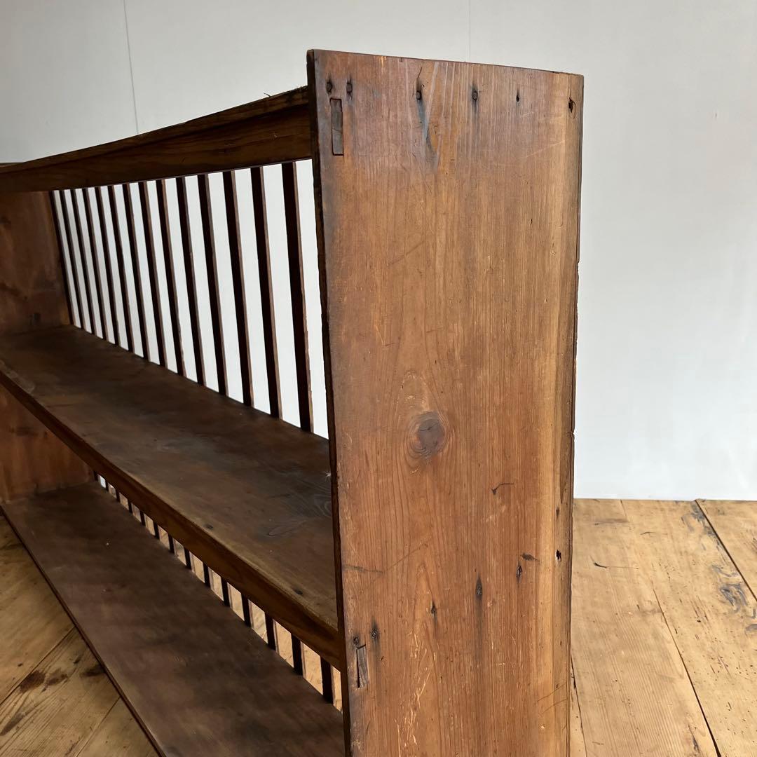 アンティーク オープンラック 大型 木製 無垢材 本棚 食器棚