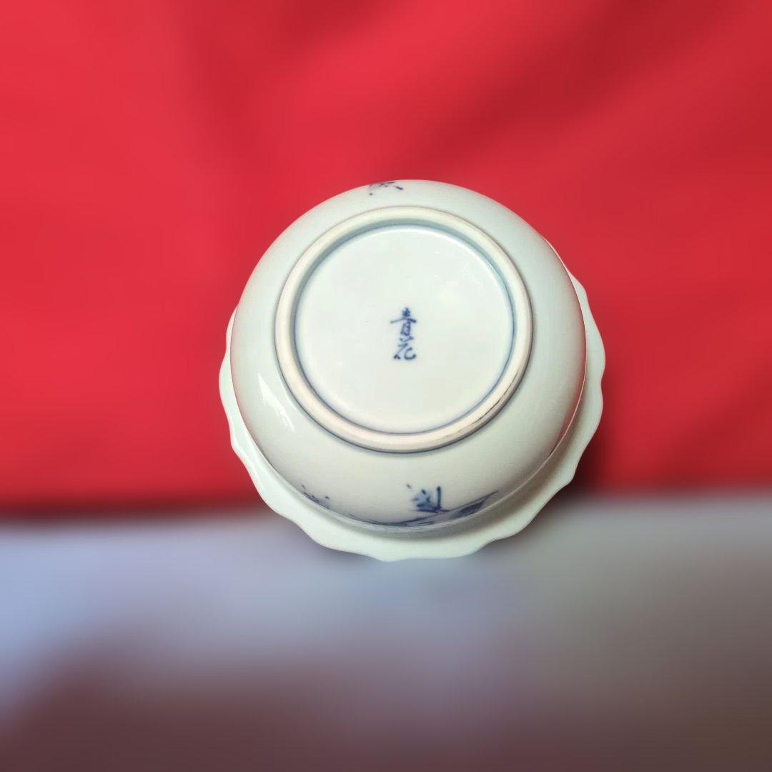 ★しん窯青花蓋物５客セットNO9