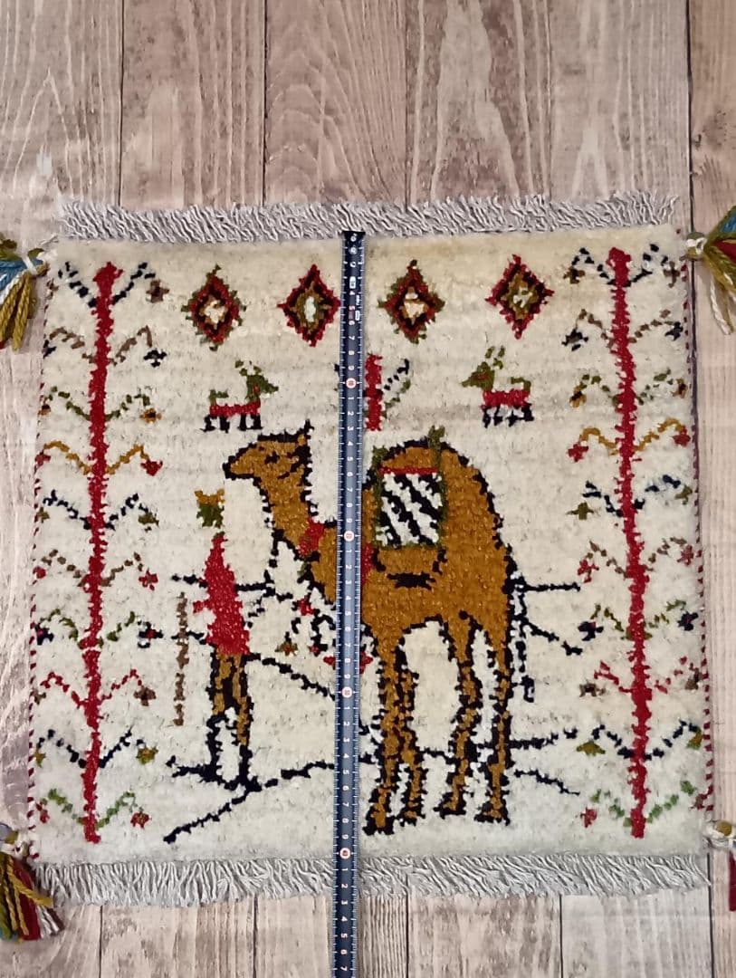 【ヨーセイゲン】ペルシャ絨毯　ギャッベ　座布団　手織り　イラン(52)