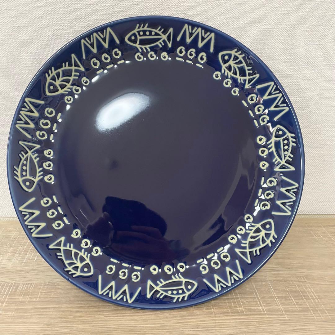 ★美品★ ミッチャム 藤井風　パスタ皿4枚　おまけ付 アラビアンブルー 魚柄