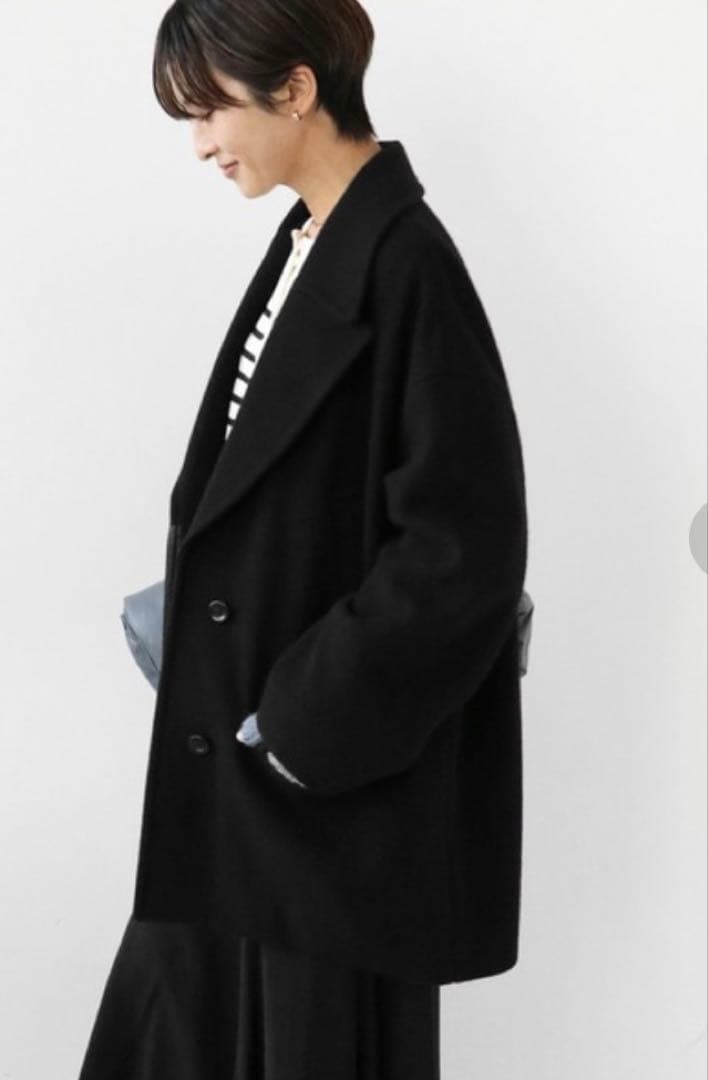 JOURNAL STANDARD relumeビシュウウールPコート ブラック