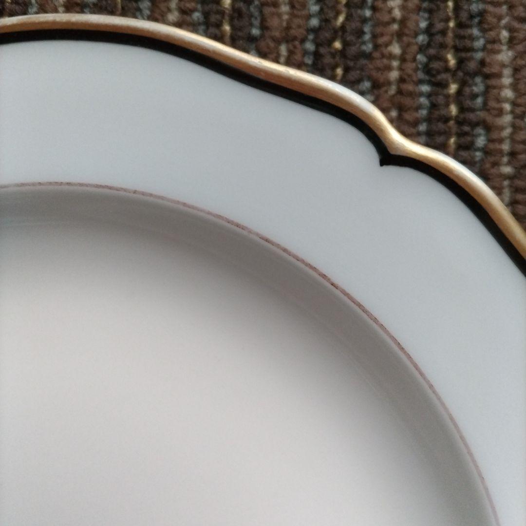 ドイツ　KPM　ベルリン王立磁器製陶所　花リム　金彩濃紺ライン　ケーキ皿２枚