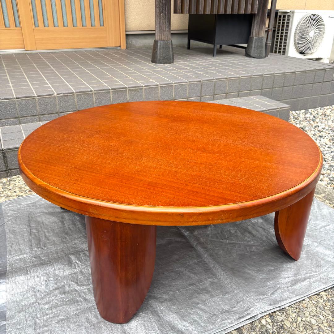【良品】昭和レトロ 木製円卓 折りたたみテーブル ちゃぶ台 ラウンドテーブル