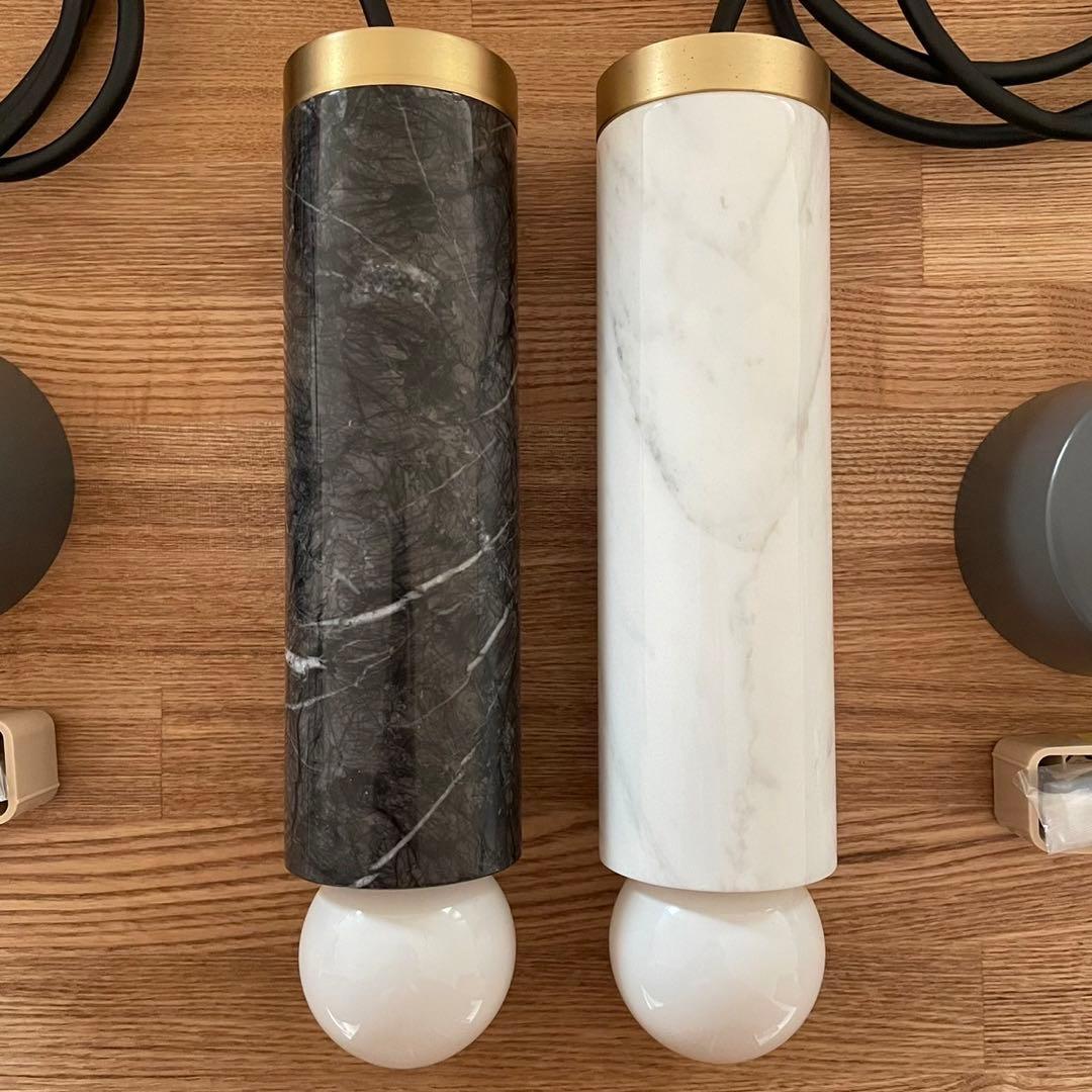 BAUS 白黒2個セット 電球付き　new light pottery