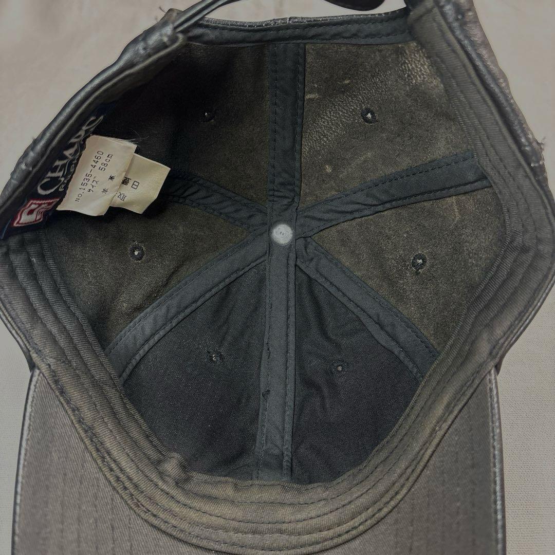 美品 希少品 CHAPS Ralph Lauren オールレザー キャップ 羊革