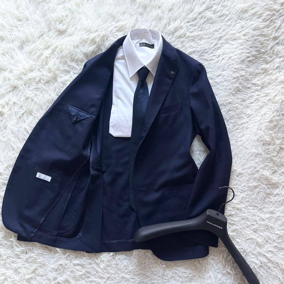 <美品>TAGLIATORE REDA生地 ネイビー ウール ジャケット 44