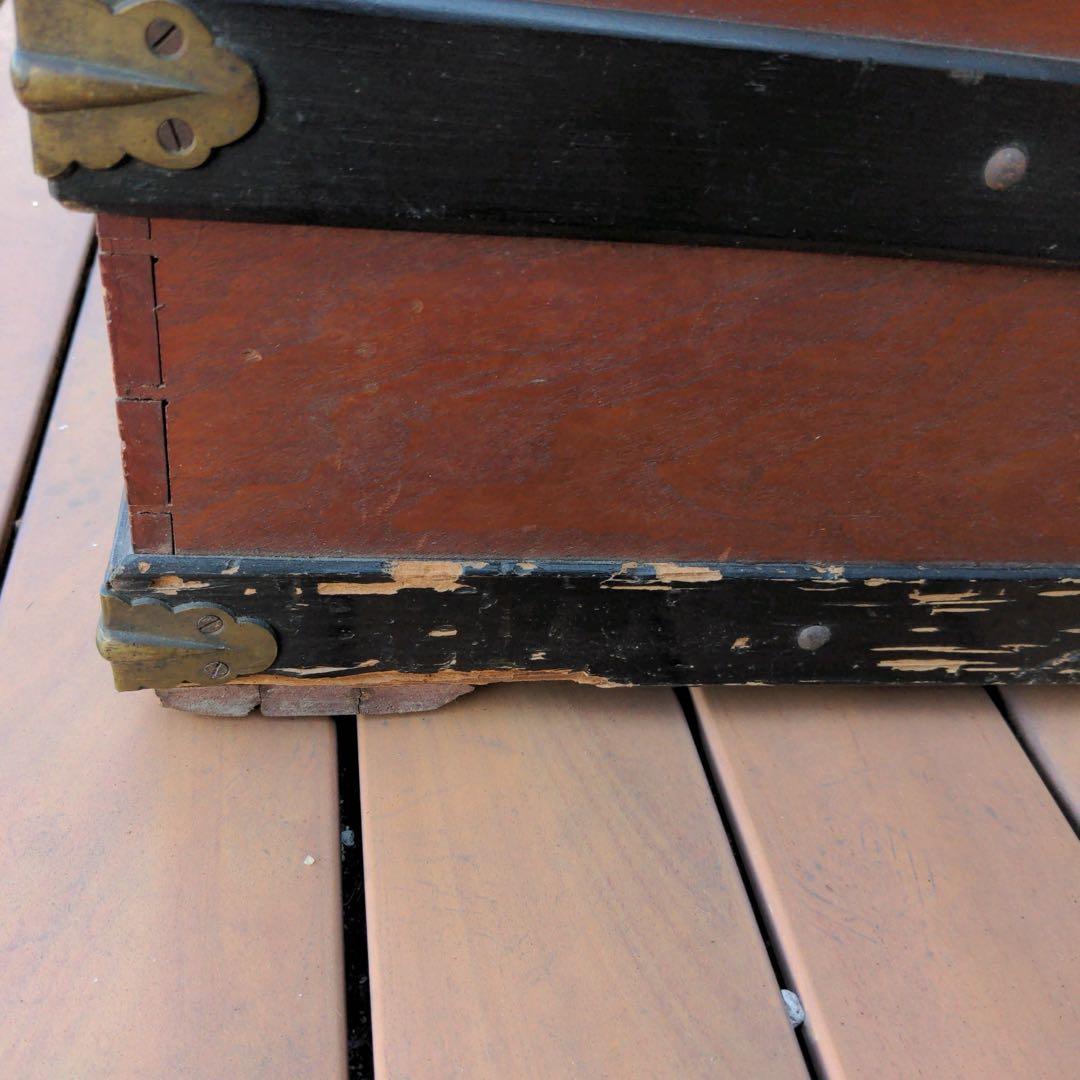 昭和レトロ 旅館トランク 樟木 防虫 木製収納箱 店舗什器 古道具