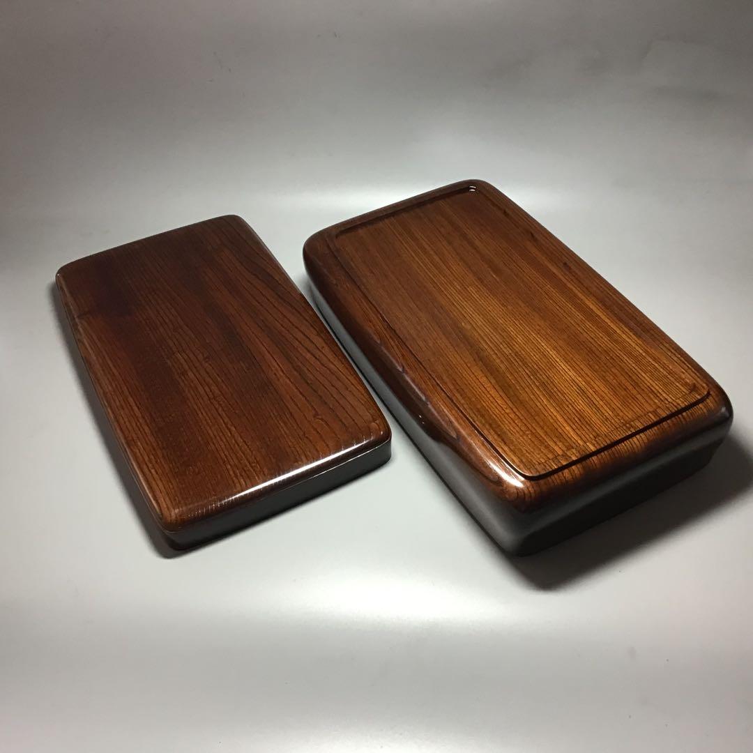 紅神代欅玉杢拭き漆蓋物入選作