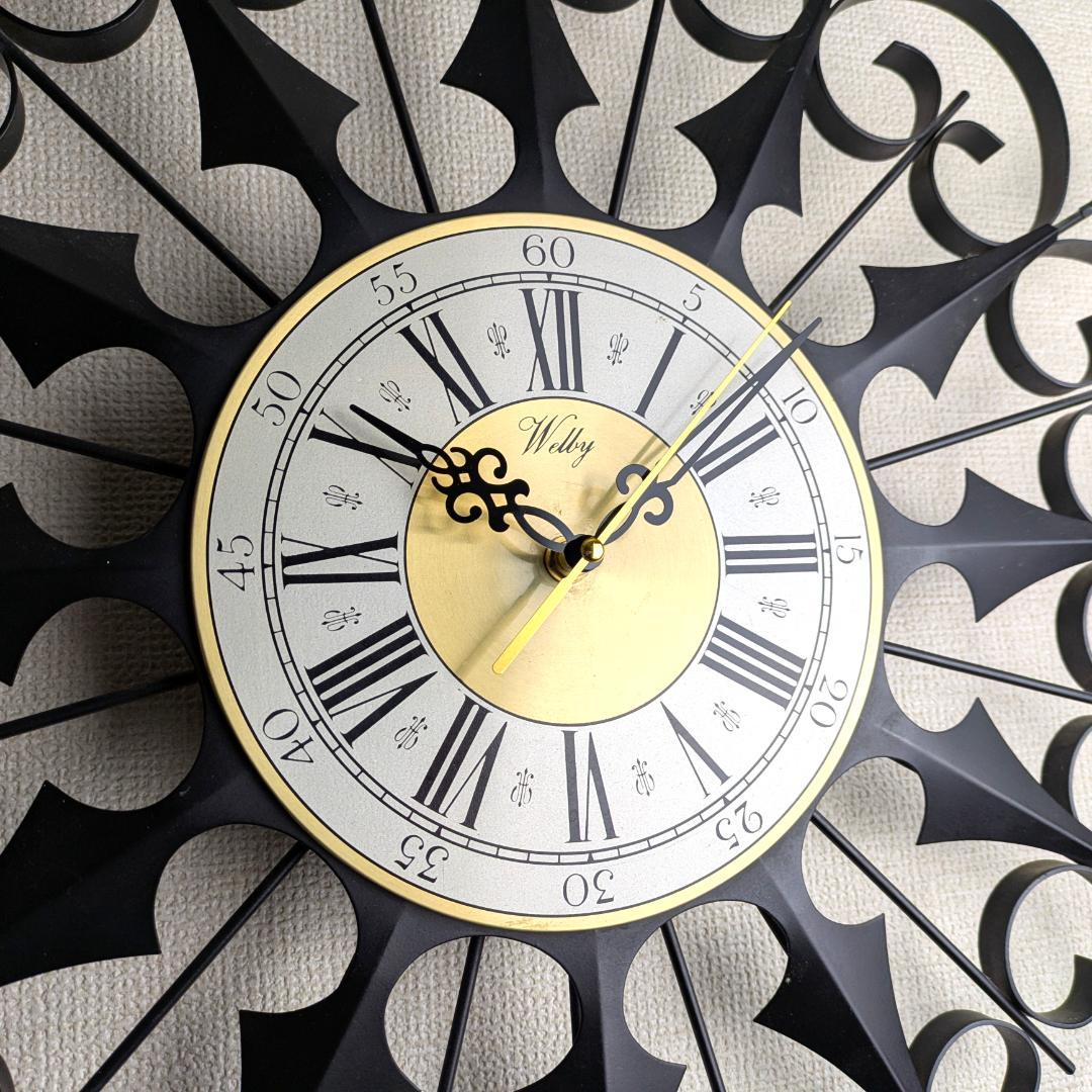 Welby メタルサンバースト ビンテージ掛時計 50s60s頃62cm MCM