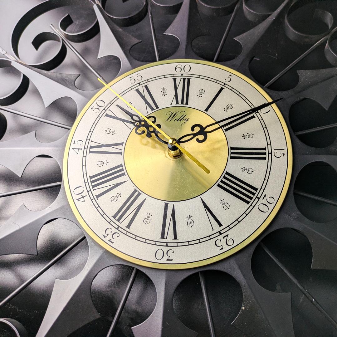Welby メタルサンバースト ビンテージ掛時計 50s60s頃62cm MCM