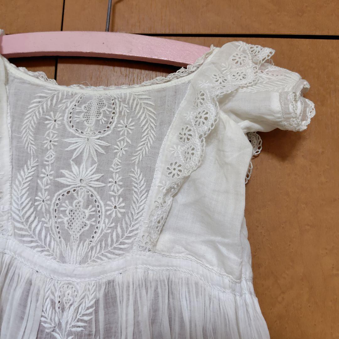 ベビードレス　刺繍　アンティーク　インナー付き　値下げ