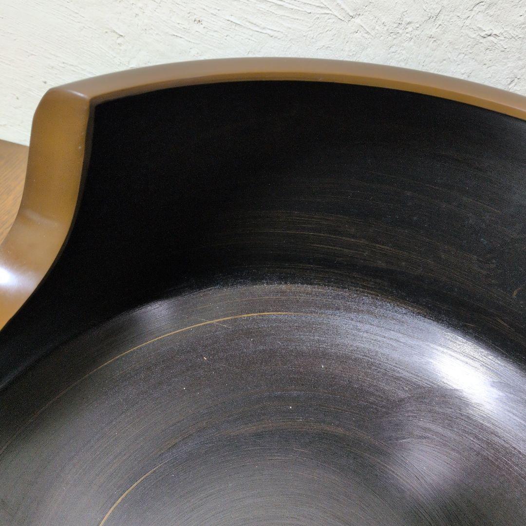 茶道具 面取風炉 唐銅 茶色 丸型