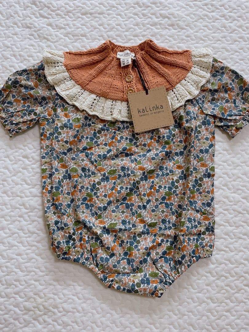 カリンカキッズ　ロンパース　リバティ　3y 90 100