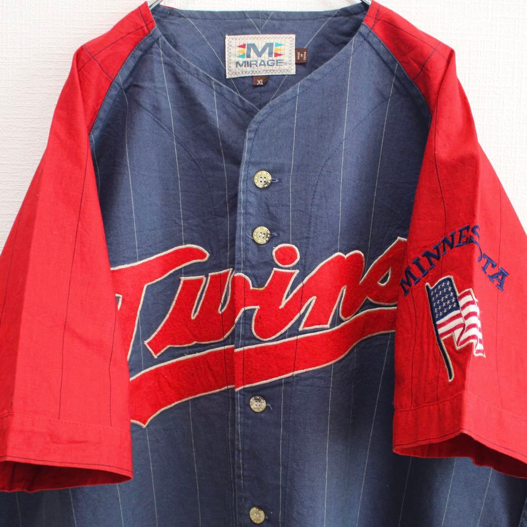 90's Minnesota Twins クーパーズタウン XL古着ゲームシャツ