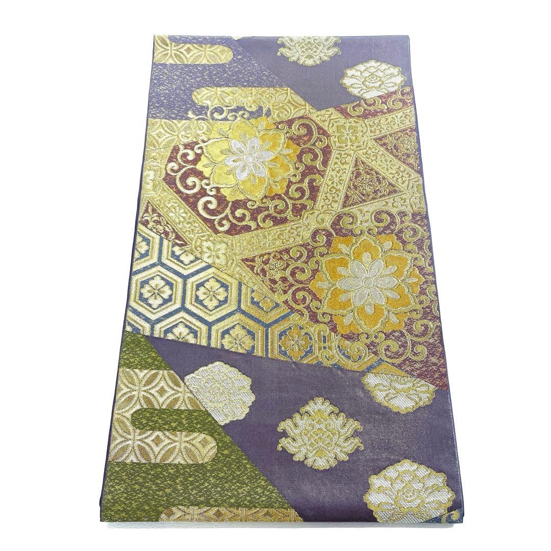 専用帯6158 ●川島織物謹製 高級 正絹 六通 袋帯 花文 華文