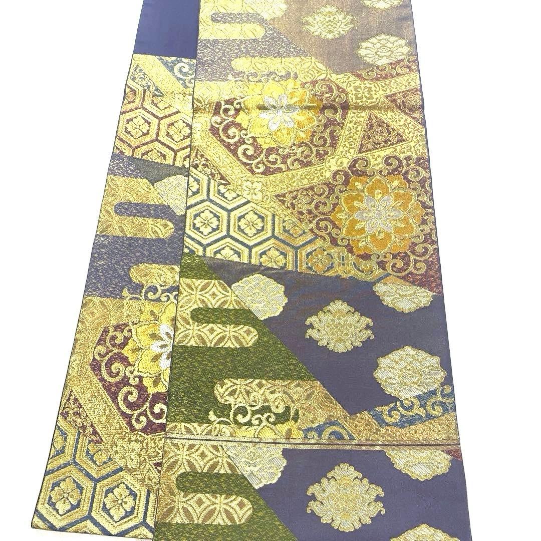 専用帯6158 ●川島織物謹製 高級 正絹 六通 袋帯 花文 華文