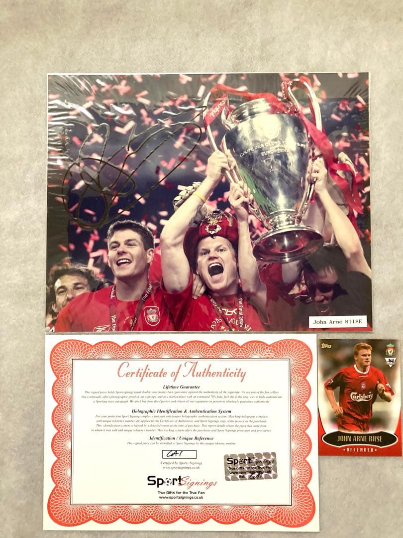 リバプールFC リーセ直筆サイン入りフォトフレーム(04/05CL優勝記念限定)