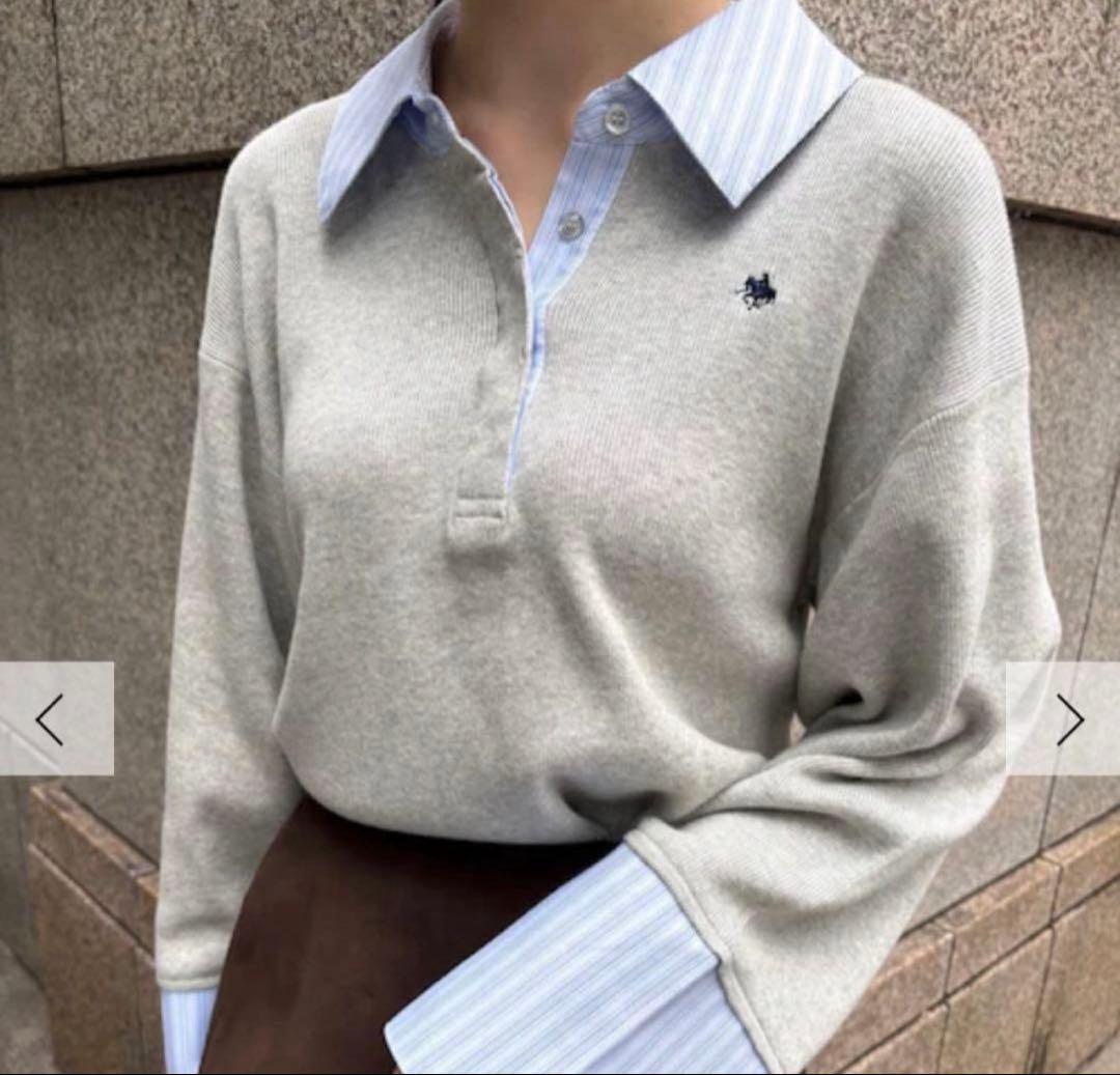 POLO BCSコラボ シャツカラーカフスニットプルオーバー ラグナムーン