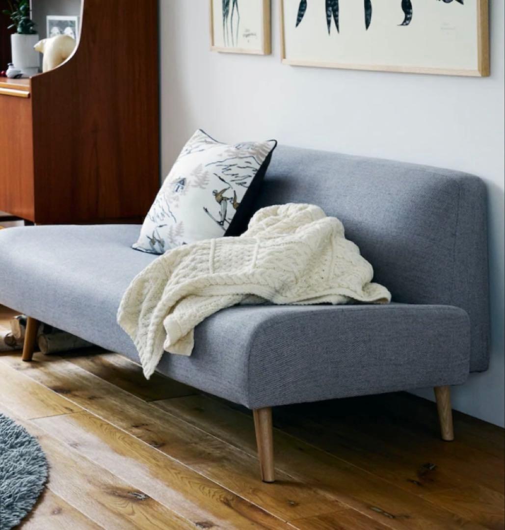 無印良品　［IDEE〕AO SOFA グレーの布製ソファ 2人掛け