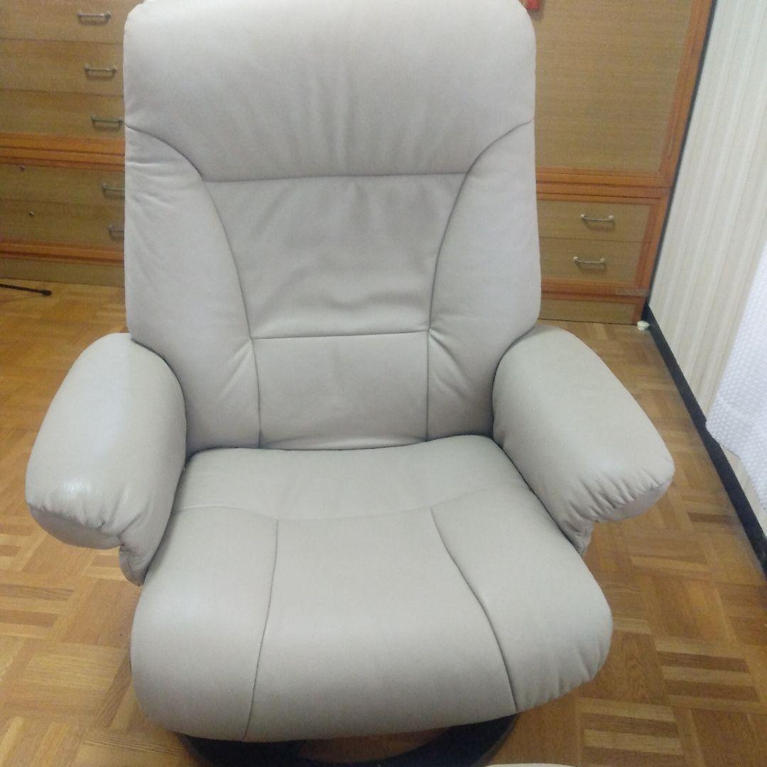 セット販売 ①本体 リクライニングチェアソファ オットマン 引取り可能