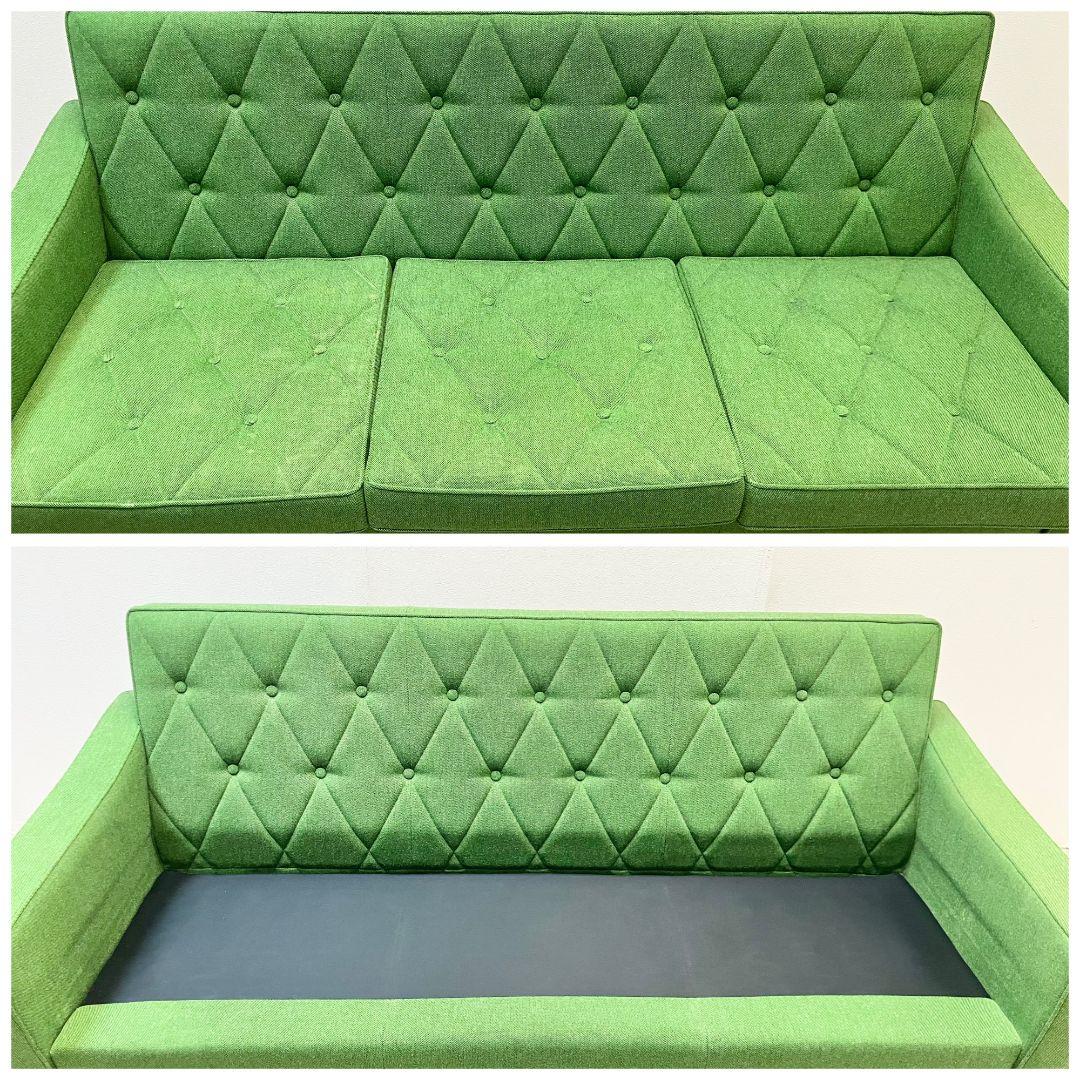 【カリモク60】ロビーチェア 3シーター グリーン