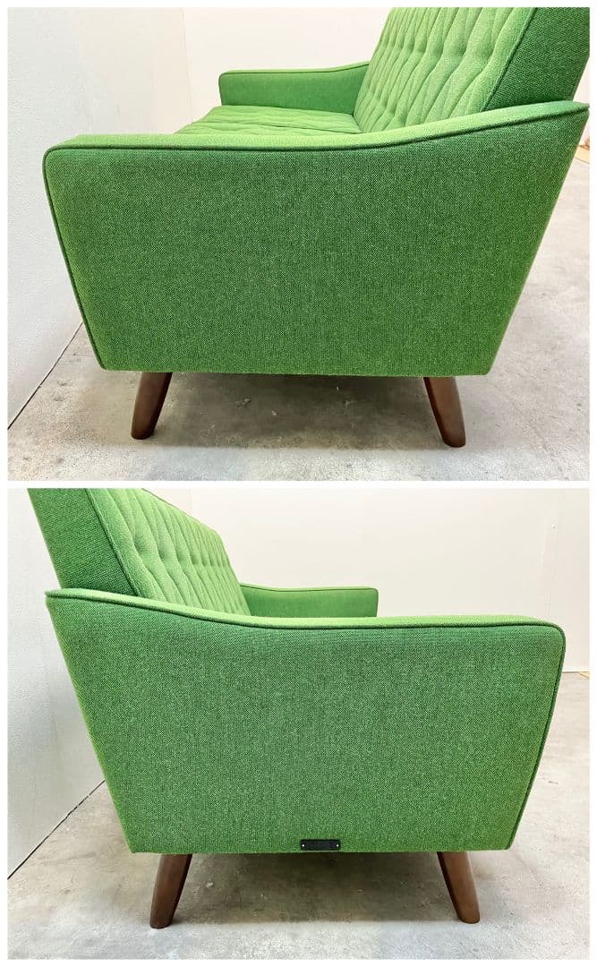 【カリモク60】ロビーチェア 3シーター グリーン