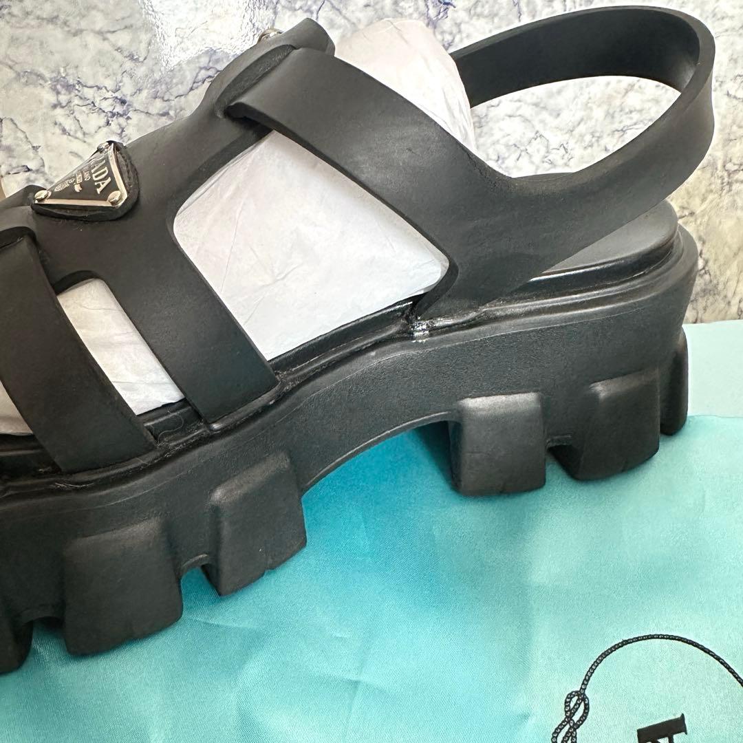 大幅値下げ！【PRADA/プラダ】 ラバーサンダル 38サイズ/箱あり/即購入可