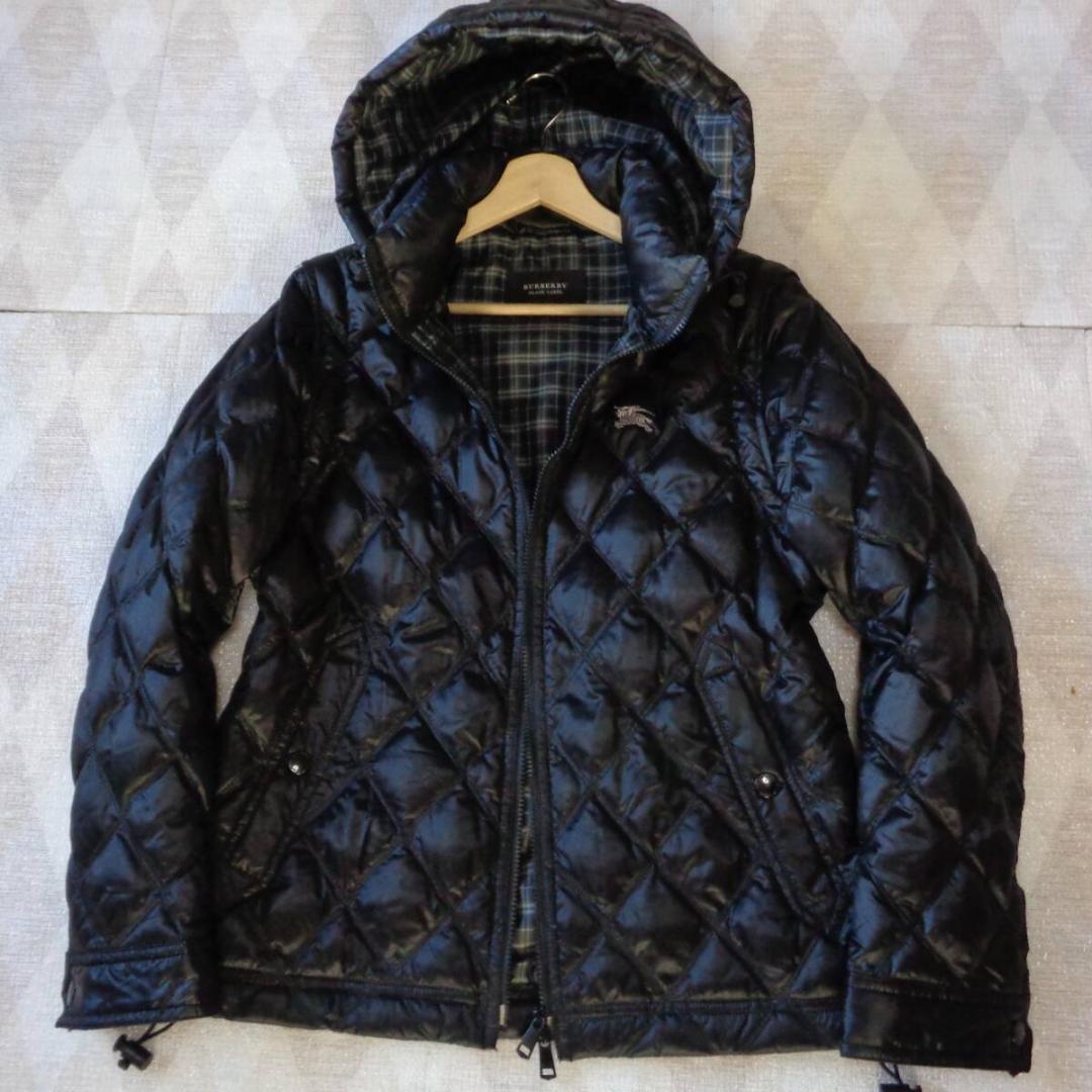 極美品　バーバリーブラックレーベル　4ＷＡＹ　ダウンジャケット　ＬＬ　黒
