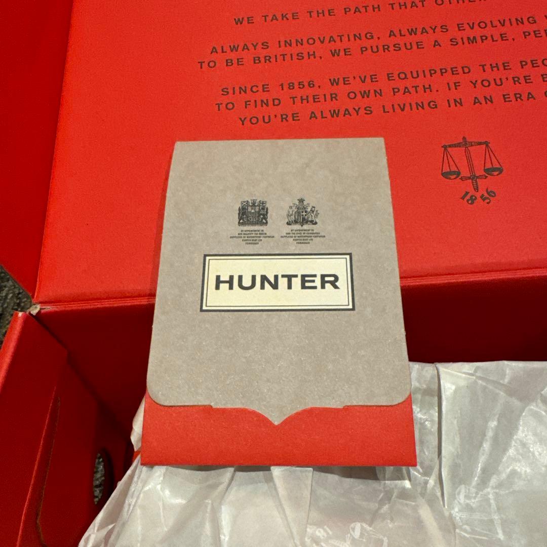 HUNTER レインシューズ レディース リファインド ボウ グロス ローファー