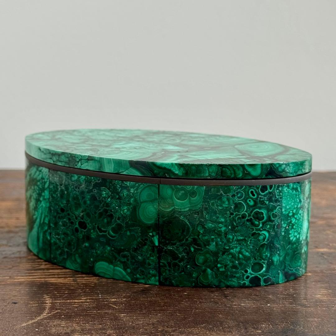 マラカイト 天然石 ジュエリーボックス｜鉱石小箱 小物入れ 蓋付き