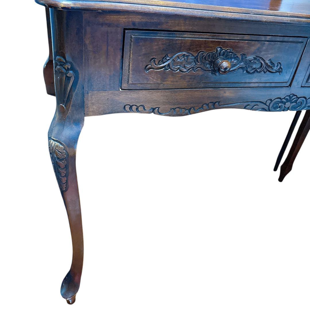 アンティーク 彫刻　猫脚　木製 コンソールテーブル デスク ヴィンテージ