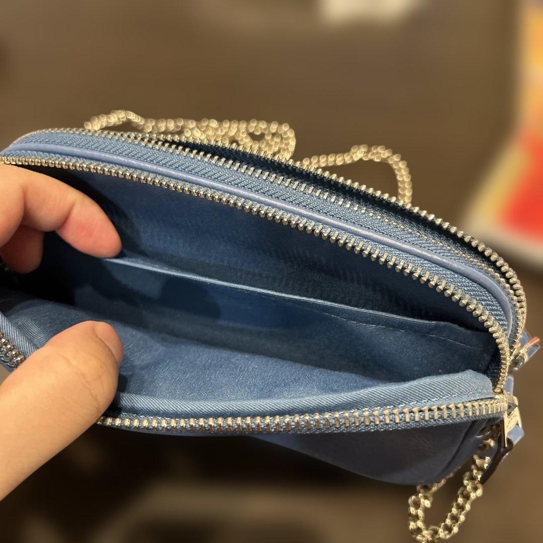 COACH ブルー レザー ショルダーバッグ