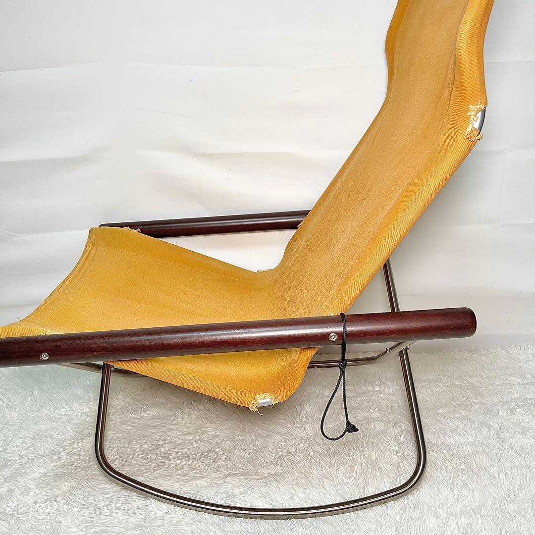 NychairX ニーチェアエックスオットマン付き オレンジ×ダークブラウン