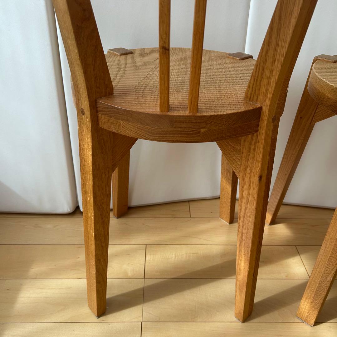 HIRASHIMA ヒラシマ　無垢材 2脚　座刳り　曲げ木　ウィンザー　極希少品