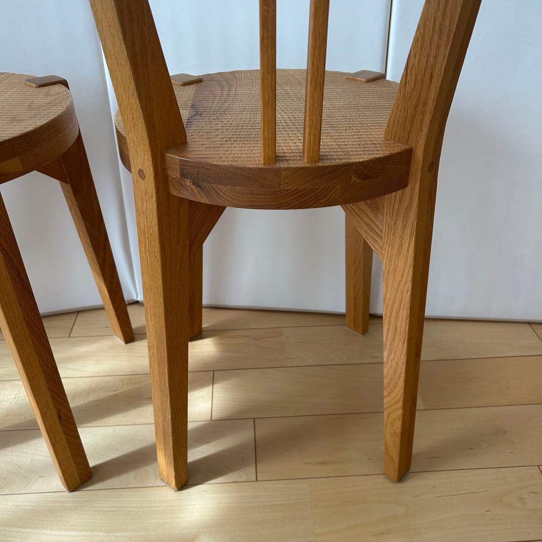 HIRASHIMA ヒラシマ　無垢材 2脚　座刳り　曲げ木　ウィンザー　極希少品