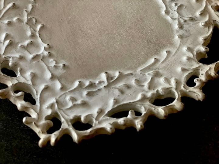 A ひし形 銀彩 イッチン 入手困難 陶芸家 伊藤剛俊 陶器 アートプレート13