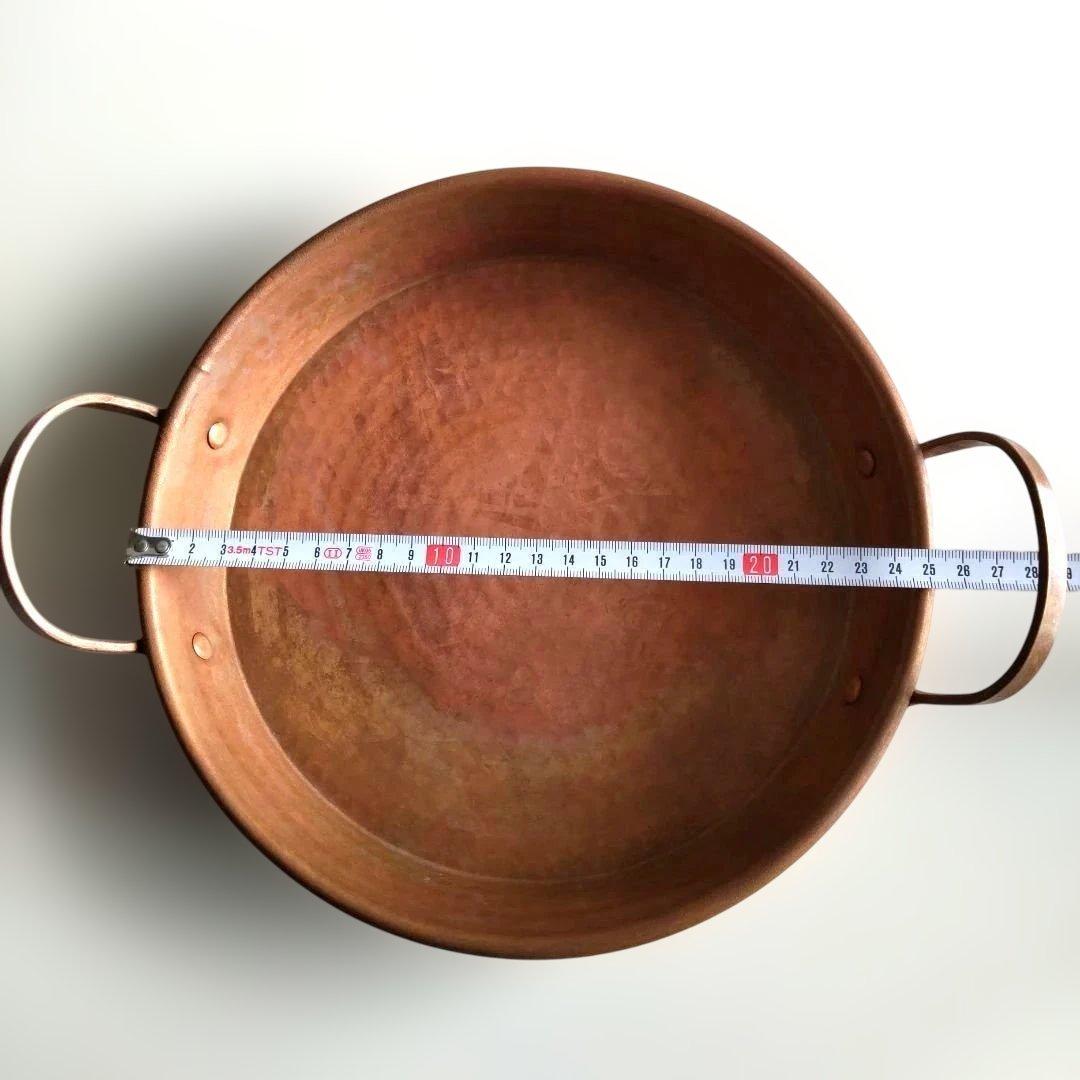 みんげいおくむら　中国雲南　銅製　平鍋25cm　IH不可