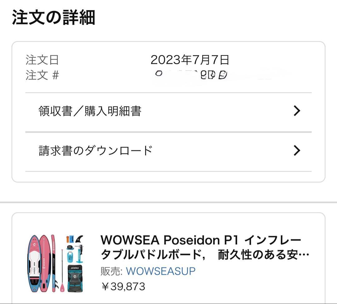 海*様 未使用パドル　WOWSEA Poseidon P1 インフレータブルSu