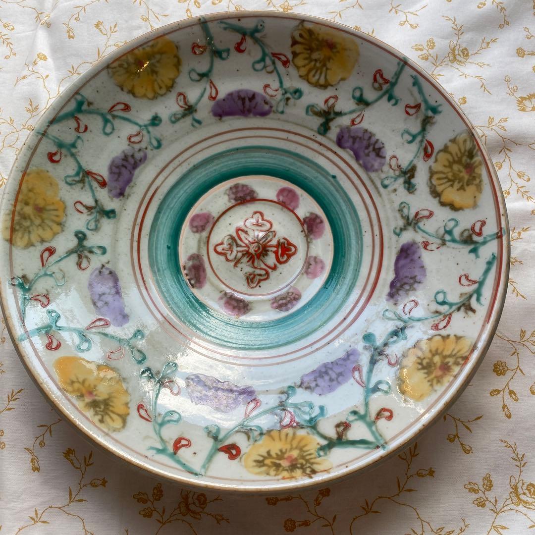 伊藤聡信 さん　器　大皿　皿　花柄　陶器　色絵