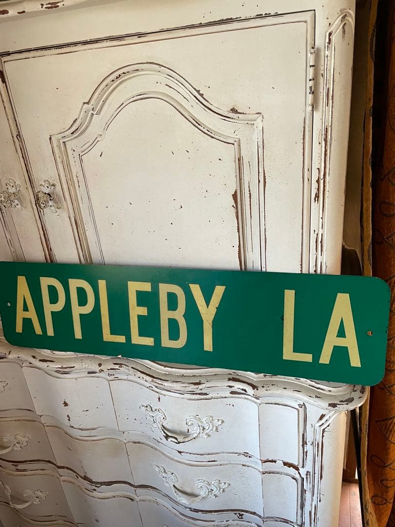 アンティーク　サイン　プレート　APPLEBY LA看板 道路標識　アメリカ