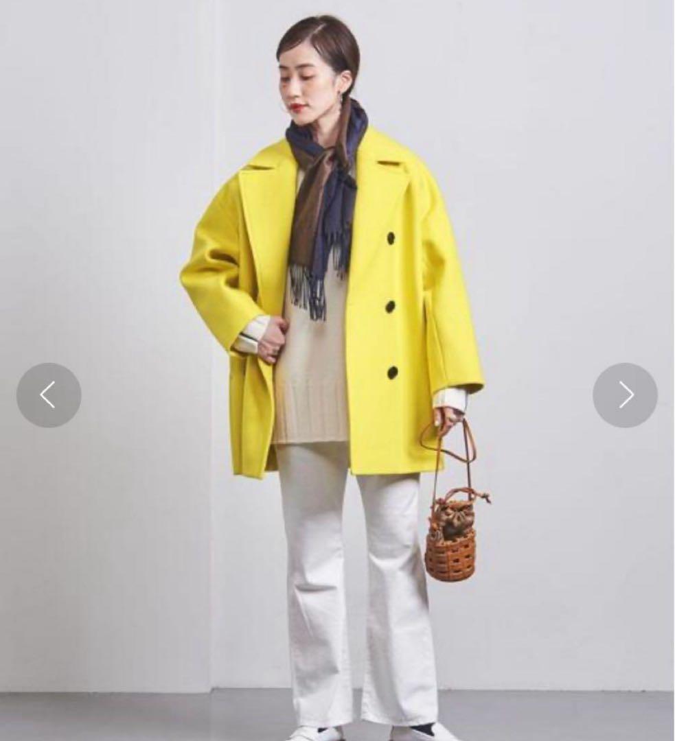 【UNITED ARROWS】鮮やかイエローピーコート36