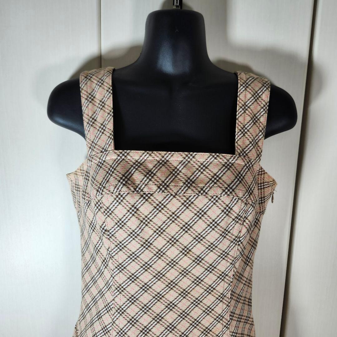 希少　美品　BURBERRY ノバチェック　ワンピース　牛革ベルト　y2k　S